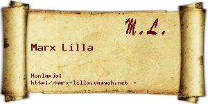 Marx Lilla névjegykártya